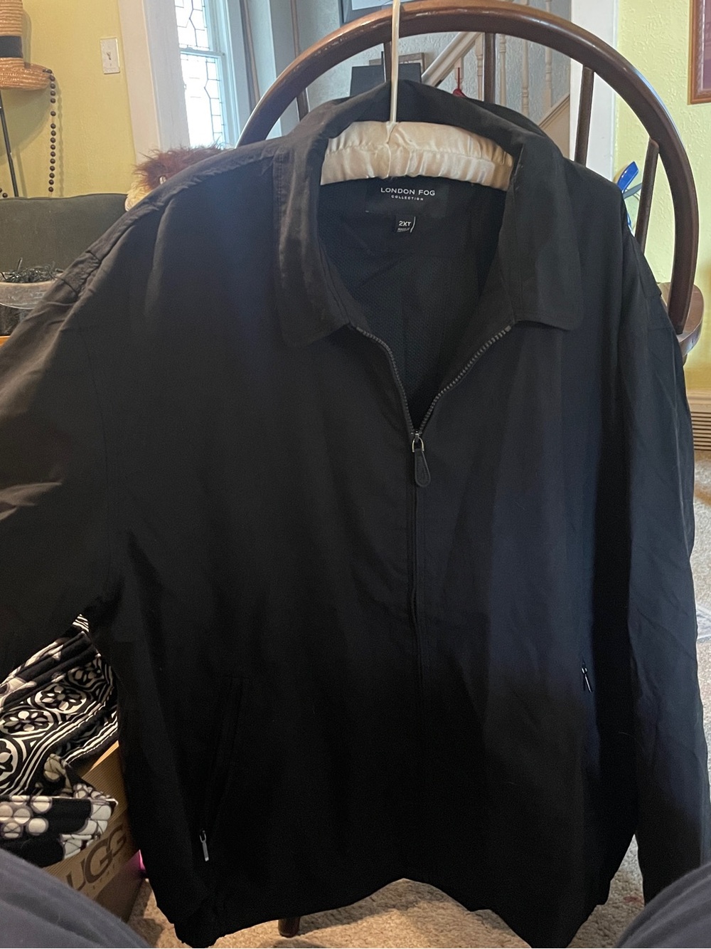 London Fog Men's Black Lightweight Zip Jacket